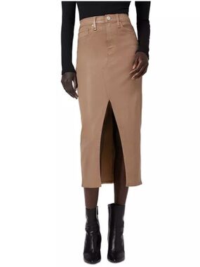 Hudson Jeans ‘Coated Hot Latte’ Reconstructed Denim Skirt